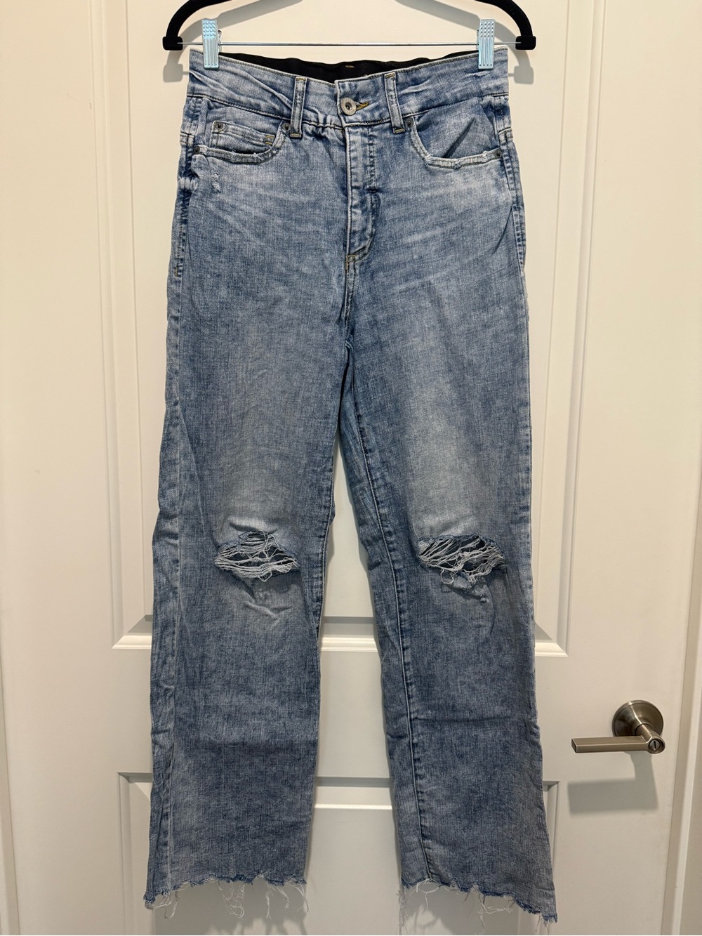 INC Denim High Waisted Distressed Elastic Waist Jeans